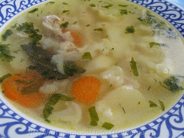 Суп с куриной грудкой и цветной капустой