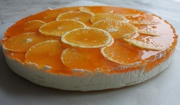 Желейный торт "Апельсины в йогурте"